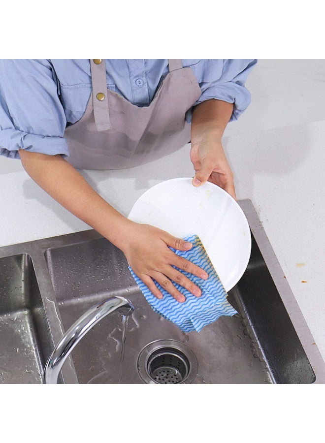 50 Pack Disposable Dish Cloths Heavy Duty Reusable Cleaning Cloths Dish Rags for Kitchen 23.6x11.8inches - 5Colors - Image 2